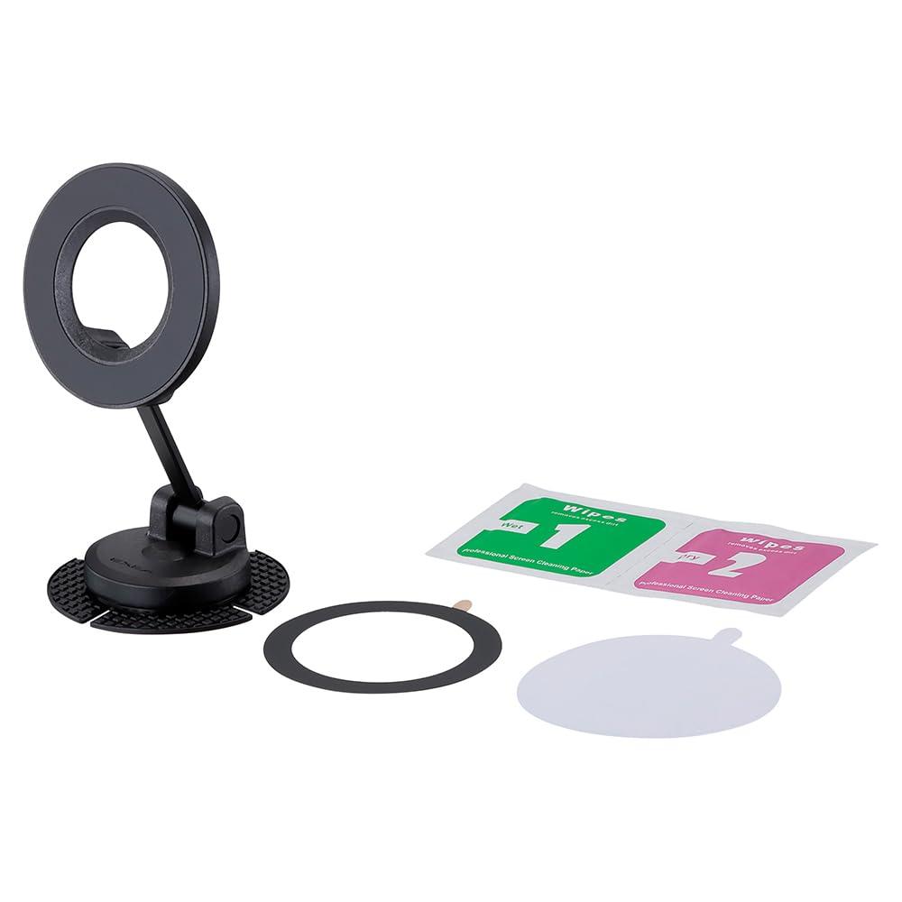 Magnet Smartphone Holder Black Smartphone Holder Magnet Compatible with non-MagSafe smartphones via metal ring attachment Supports up to 250g Seiko Sangyo EC-250