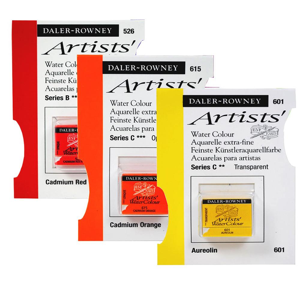 Kusakabe Dealer Launey Professional Solid Watercolor Paints Single Color Half Pan - 80 Colors Total