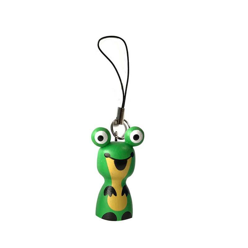 Czech Mole Krutek Wooden Key Chain / Frog