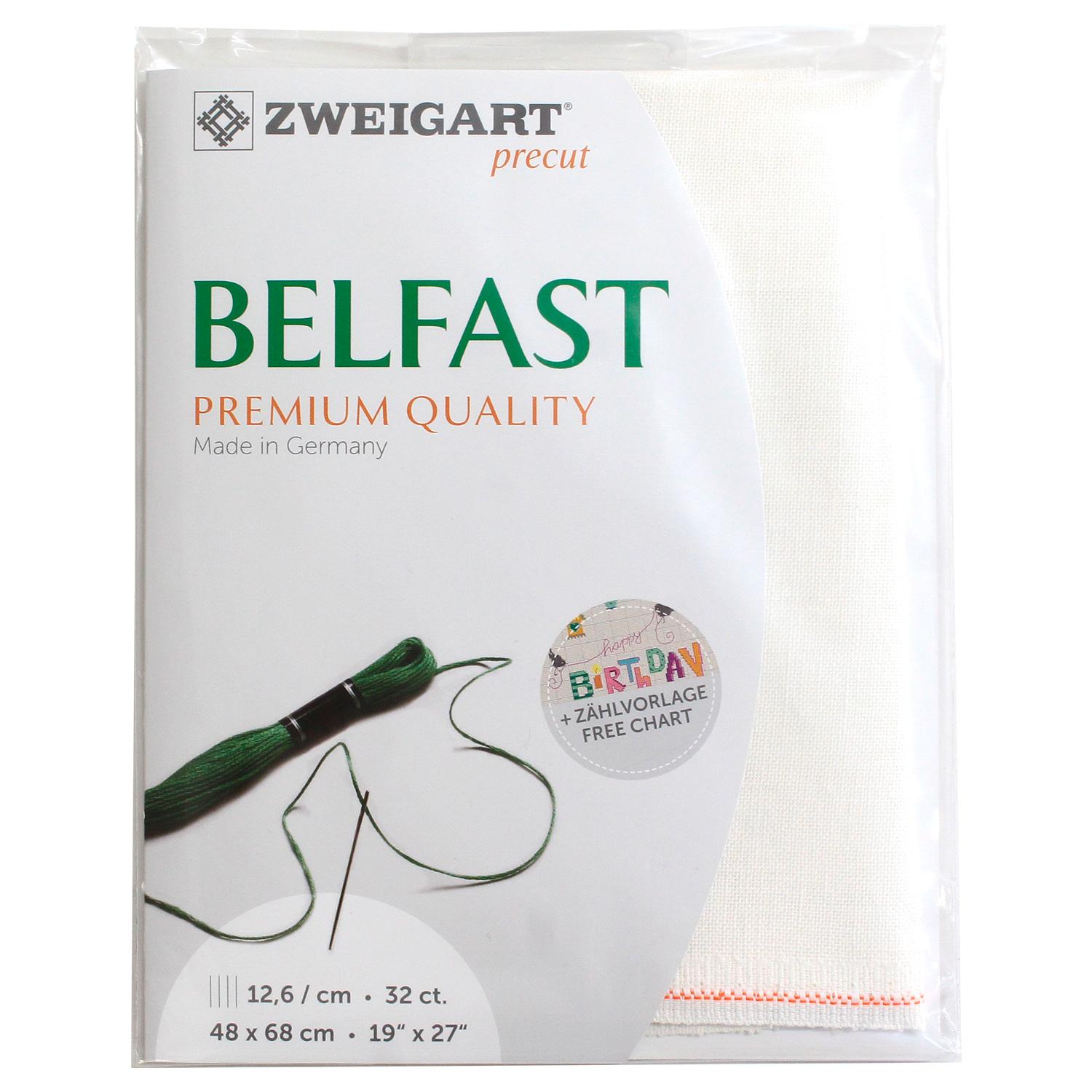 ZWEIGART Belfast Linen Embroidery Cloth 32CT Approx. 48×68cm Off-White ZW3609P-101