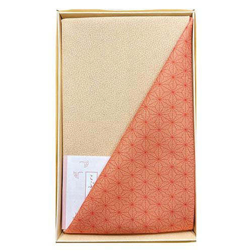 3-shaku x 1-shaku wide, double-sided dyed, small furoshiki in vermilion/beige For wrapping lunch boxes, tissue covers, etc. 22618203