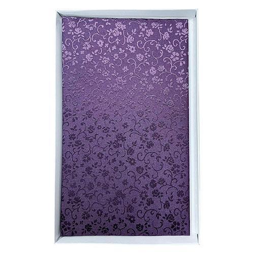 Polyester Satin Envelope Furoshiki Wrap - Small Flowers, Purple  22618210