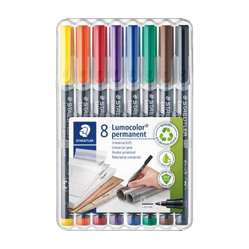 [8 Colors / Ultra-Fine Tip] Oil-Based Marker Set (Lumocolor)