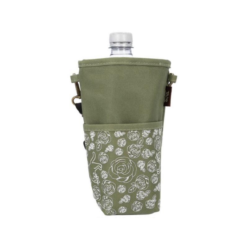 Tartine Bottle Shoulder Bag Roses and Cat/Khaki