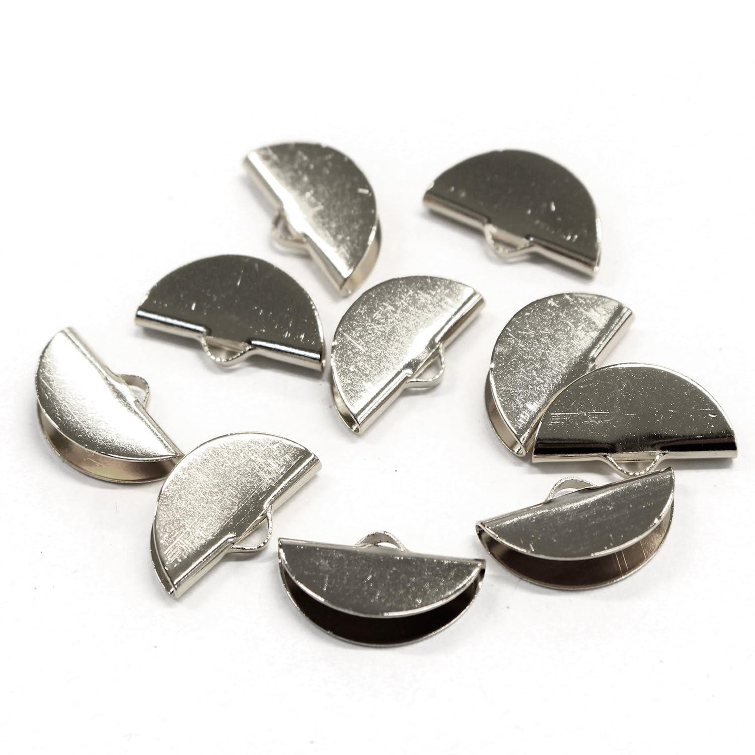 Nippon Chuko Ribbon Fastener Half-Round W20mm 10-Piece Pack Silver A24-68-S