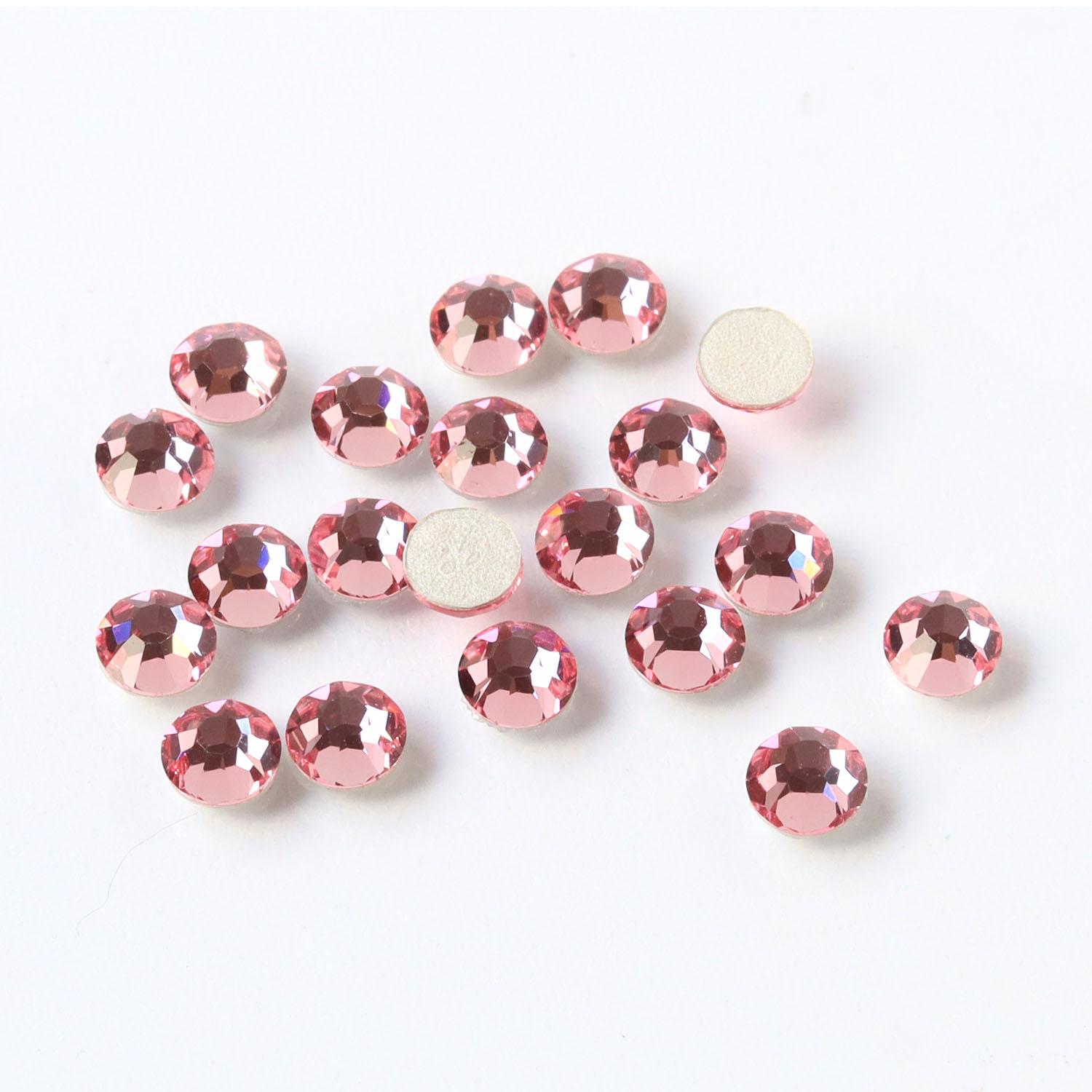 NBK Preciosa Rhinestone Hotfix Heat-Adhesive SS12 144-Piece Pack Light Rose M2038SS12-70020L