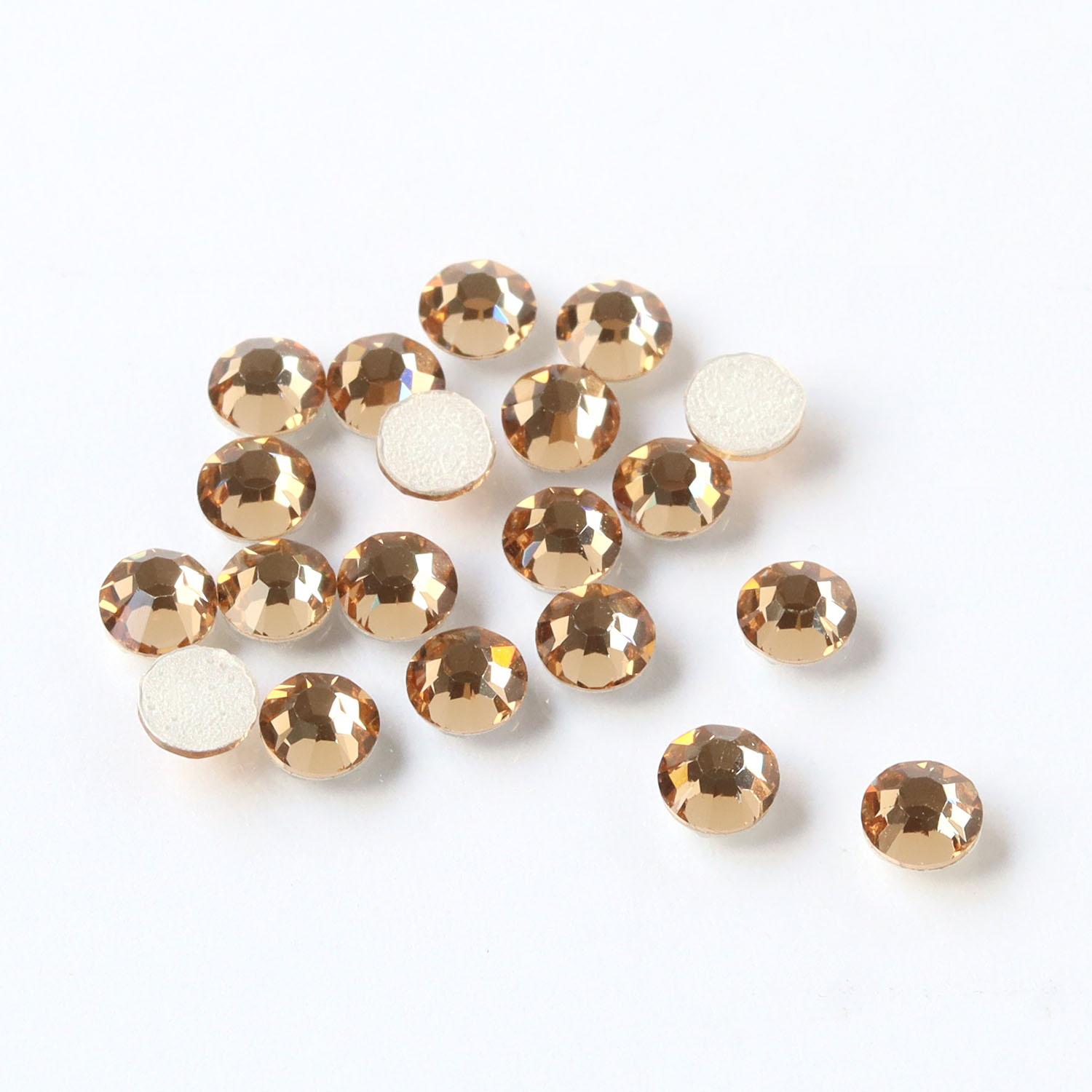 NBK Preciosa Rhinestone Hotfix Heat-Adhesive SS12 144-Piece Pack Light Colorado Topaz M2038SS12-10330L