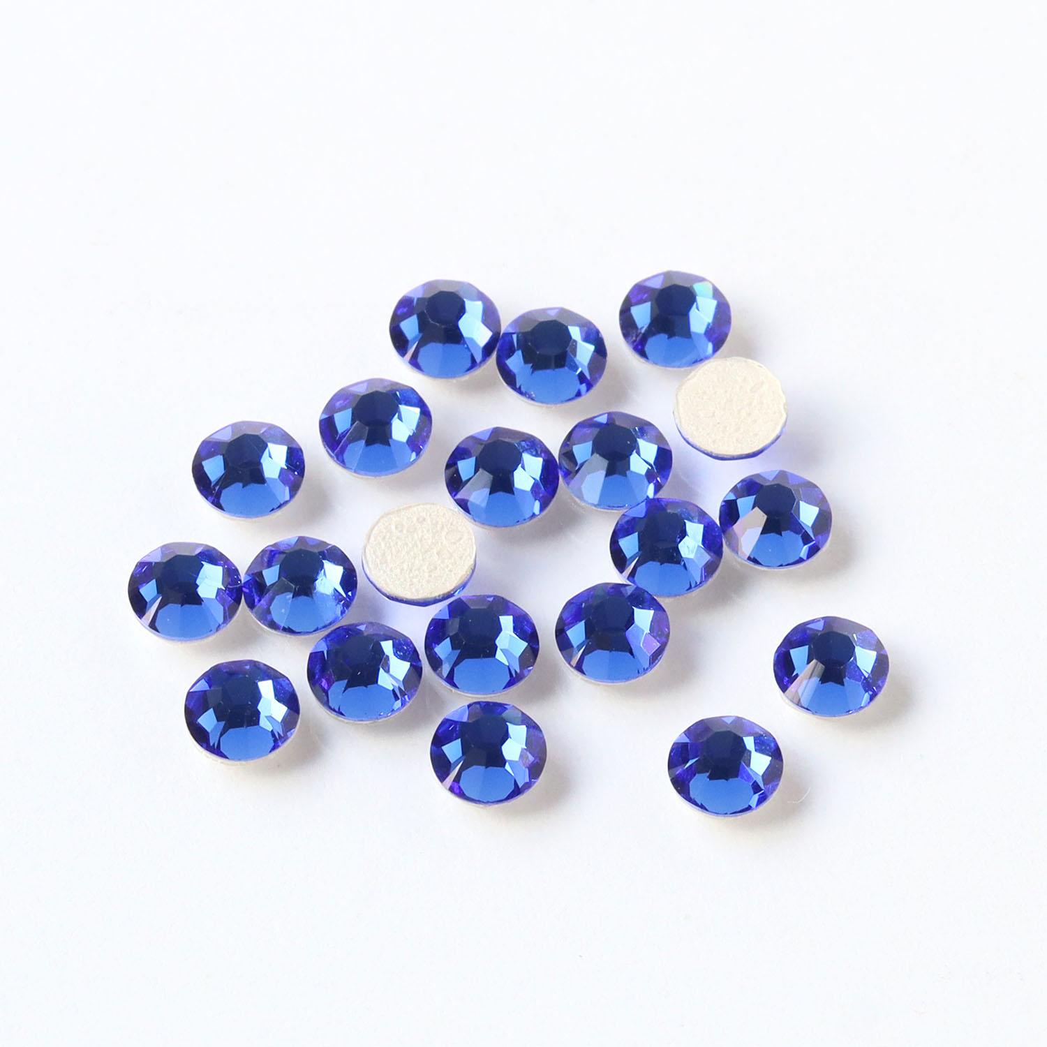 NBK Preciosa Rhinestone Hotfix Heat-Adhesive SS12 144-Piece Pack Sapphire M2038SS12-30050L