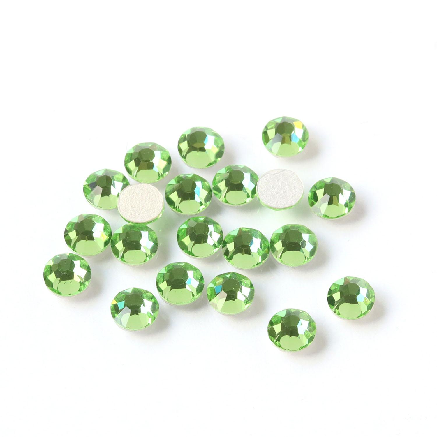NBK Preciosa Rhinestone Hotfix Heat-Adhesive SS12 144-Piece Pack Peridot M2038SS12-50520L