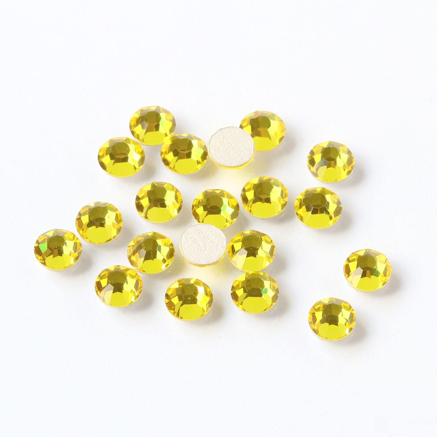NBK Preciosa Rhinestone Hotfix Heat-Adhesive SS12 144-Piece Pack Citrine M2038SS12-80310L