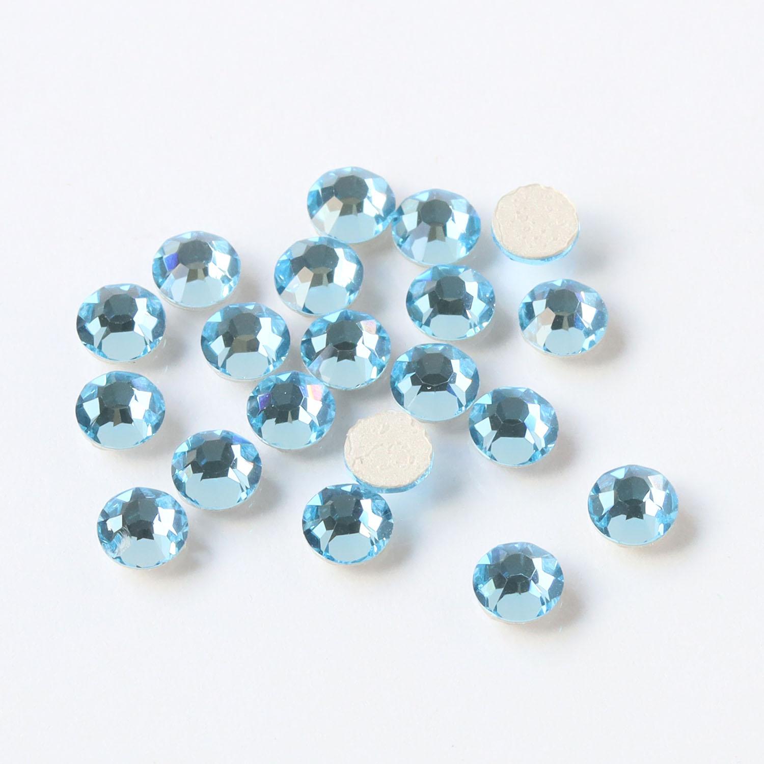 Nippon Button Trading Preciosa Rhinestone Hotfix Heat-Adhesive SS16 24-Piece Pack Aquamarine M2038SS16-60000
