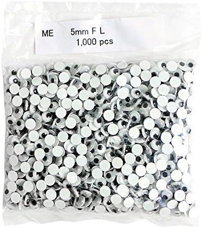 Japan Button Trading Moving Eye Adhesive 1000-Piece Pack 5mm Black CE102-1000