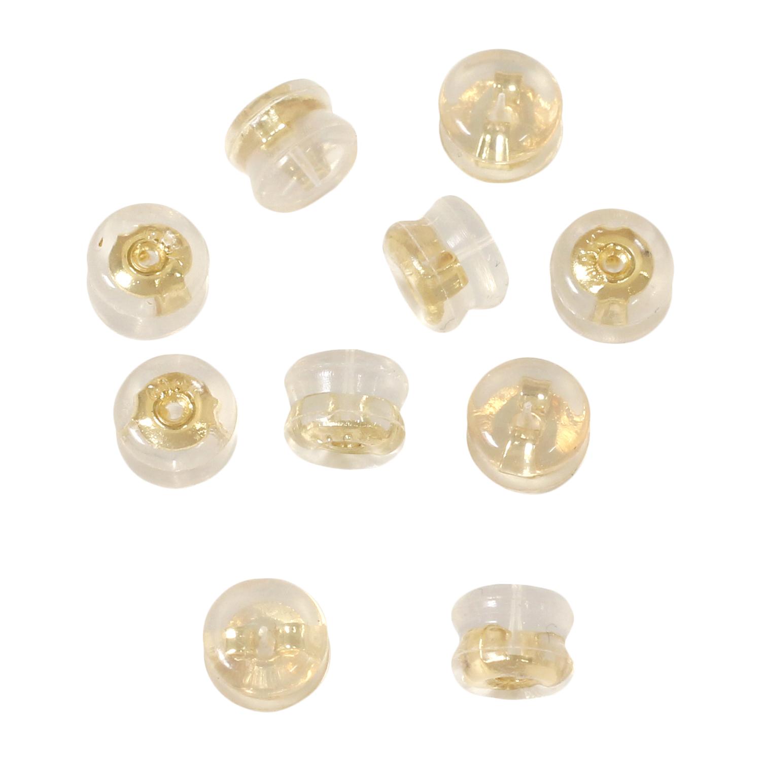 Nippon Button Trading Double Catch Earring Back Grooved Large Diamond Shape 5 Pairs Gold KE1508-G