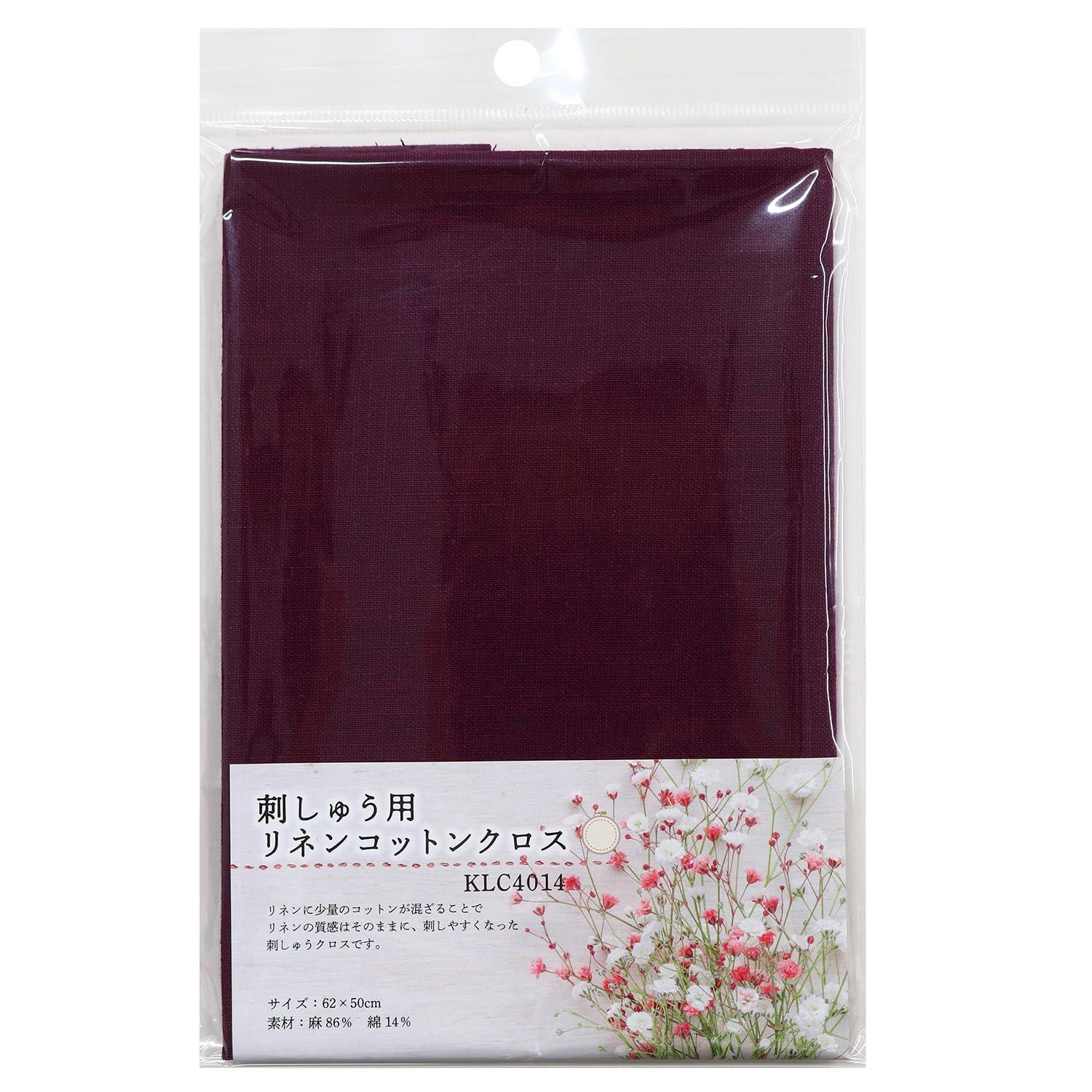 Nippon Chuko Embroidery Linen Cotton Cloth Approx. 62×50cm Antique Rose KLC4014-AR