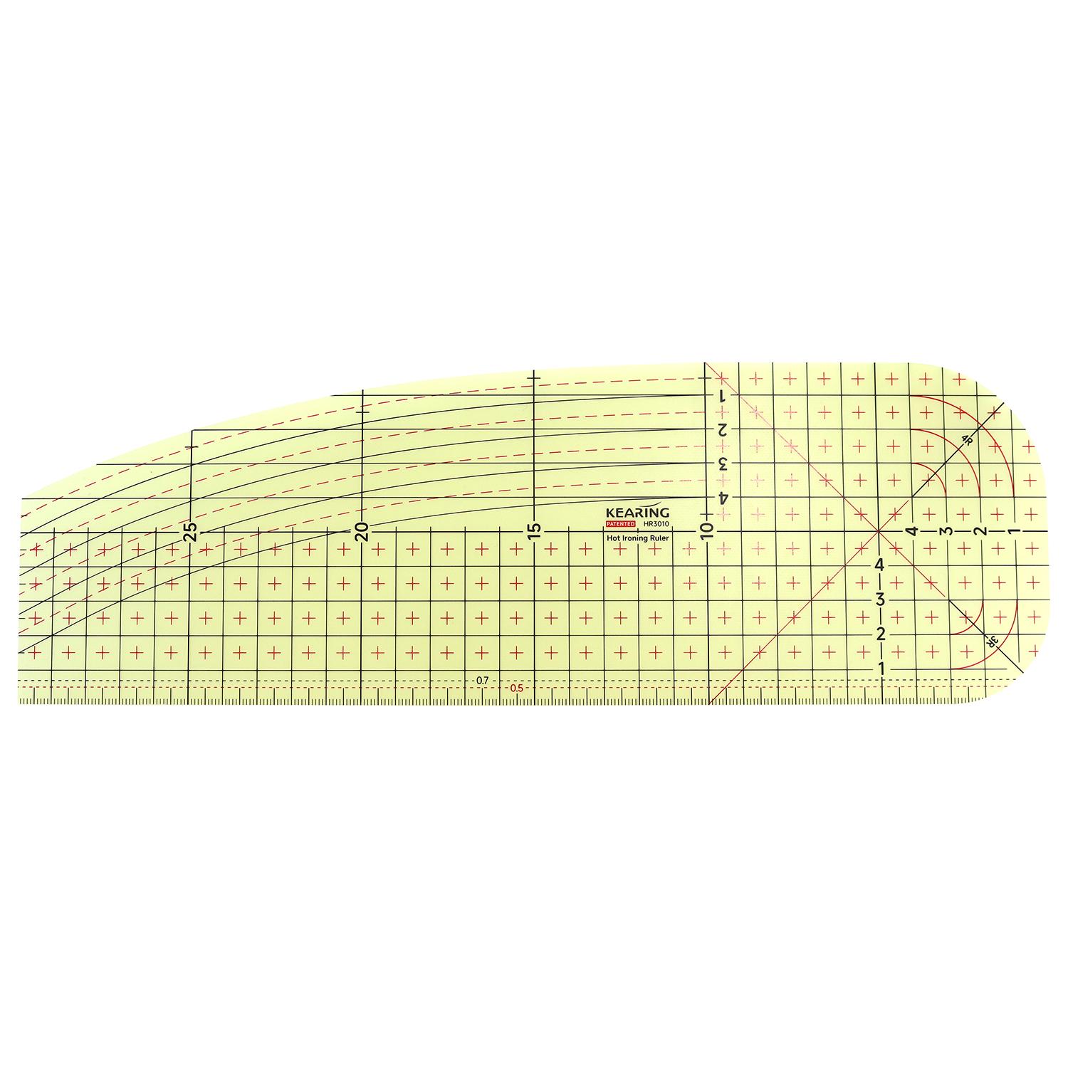 Nippon Chuko Hot Iron Ruler Heat-Resistant Ruler Curved Yellow 30×10cm HR3010