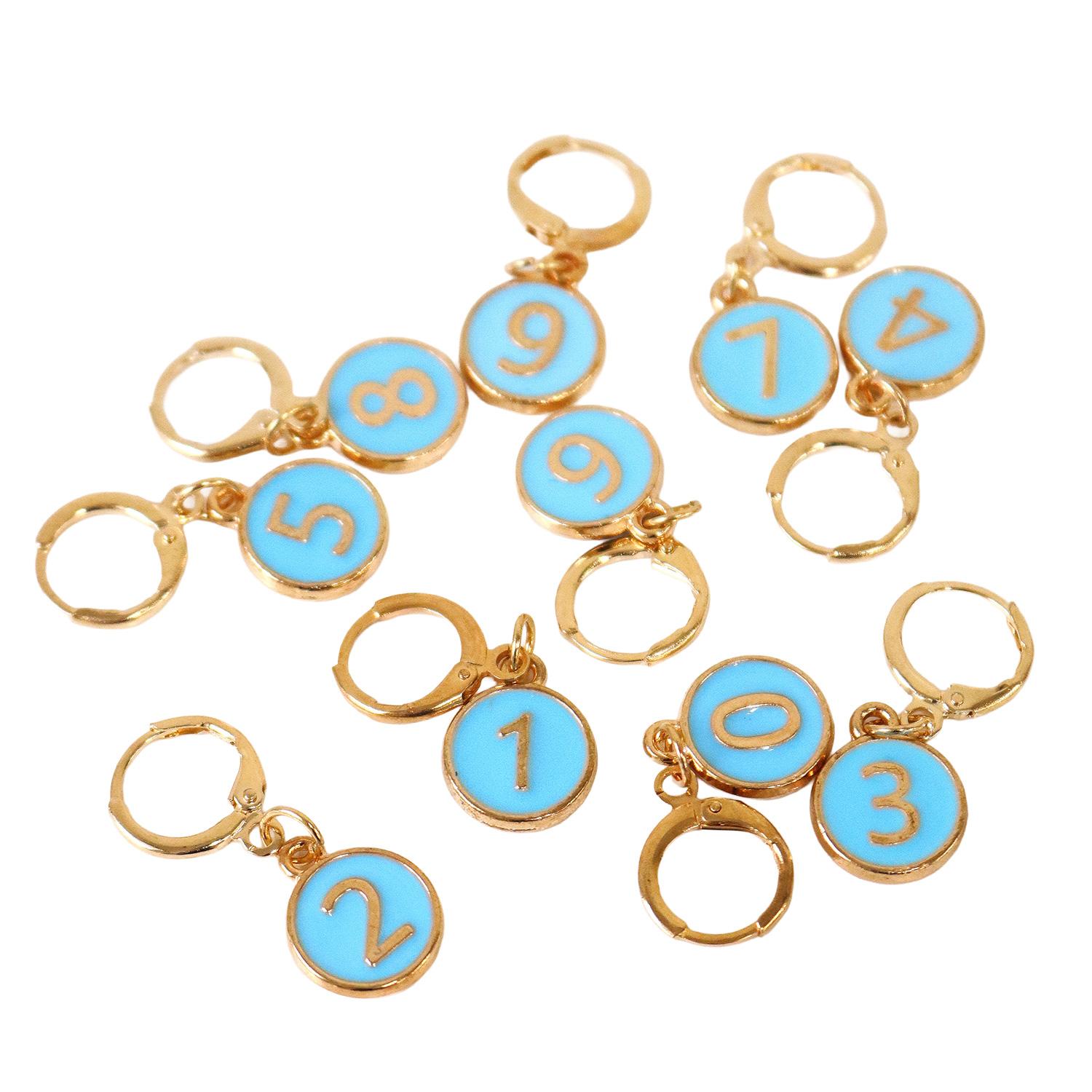 Nippon Chuko Numbering Stitch Markers Approx. 3×1.1cm 10 pcs in same color Sky Blue CKT22847