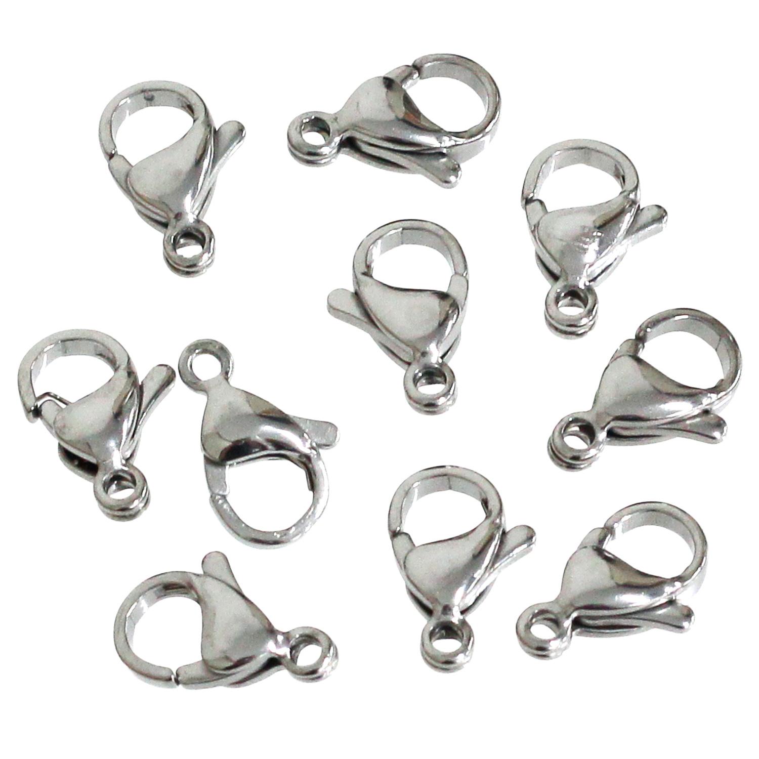 Nippon Chuko Stainless Steel Snap Hooks, 10-Piece Pack, Approx. H13 x W8.5mm, A12-518