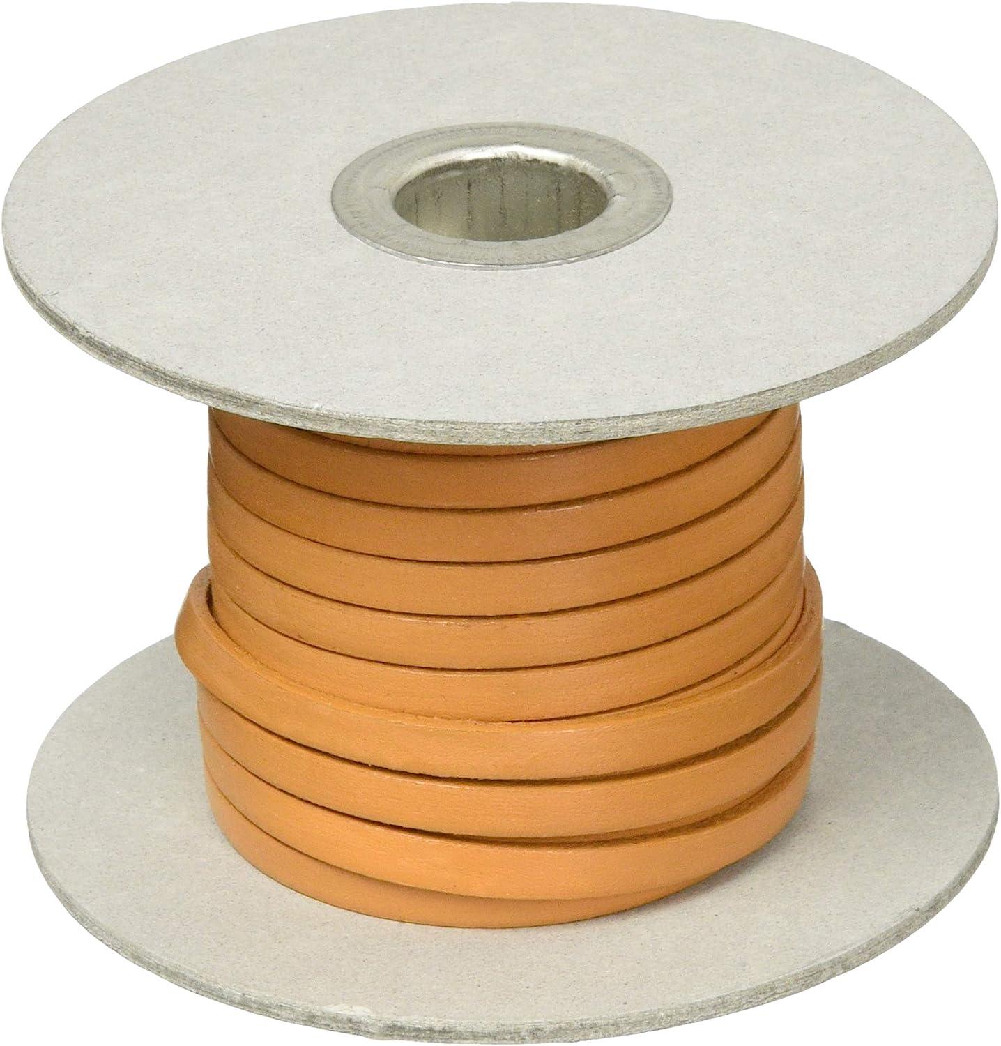 Nippon Button Trading Co., Ltd. Cowhide Leather Tape 5mm Width 10m Length Roll Beige MTLS1005-1