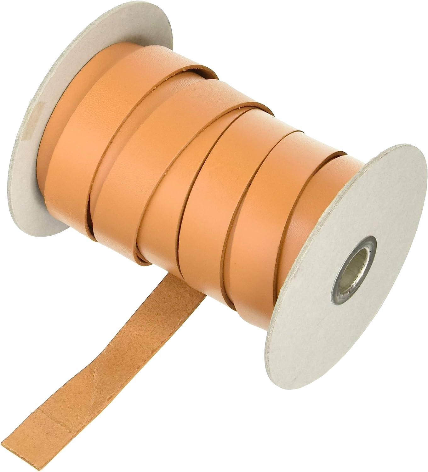Nippon Button Trading Co., Ltd. Cowhide Leather Tape 20mm Width 10m Length Roll Beige MTLS1020-1