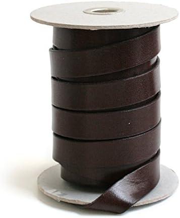 Nippon Button Trading Co., Ltd. Cowhide Leather Tape 20mm Width 10m Roll Dark Brown MTLS1020-4