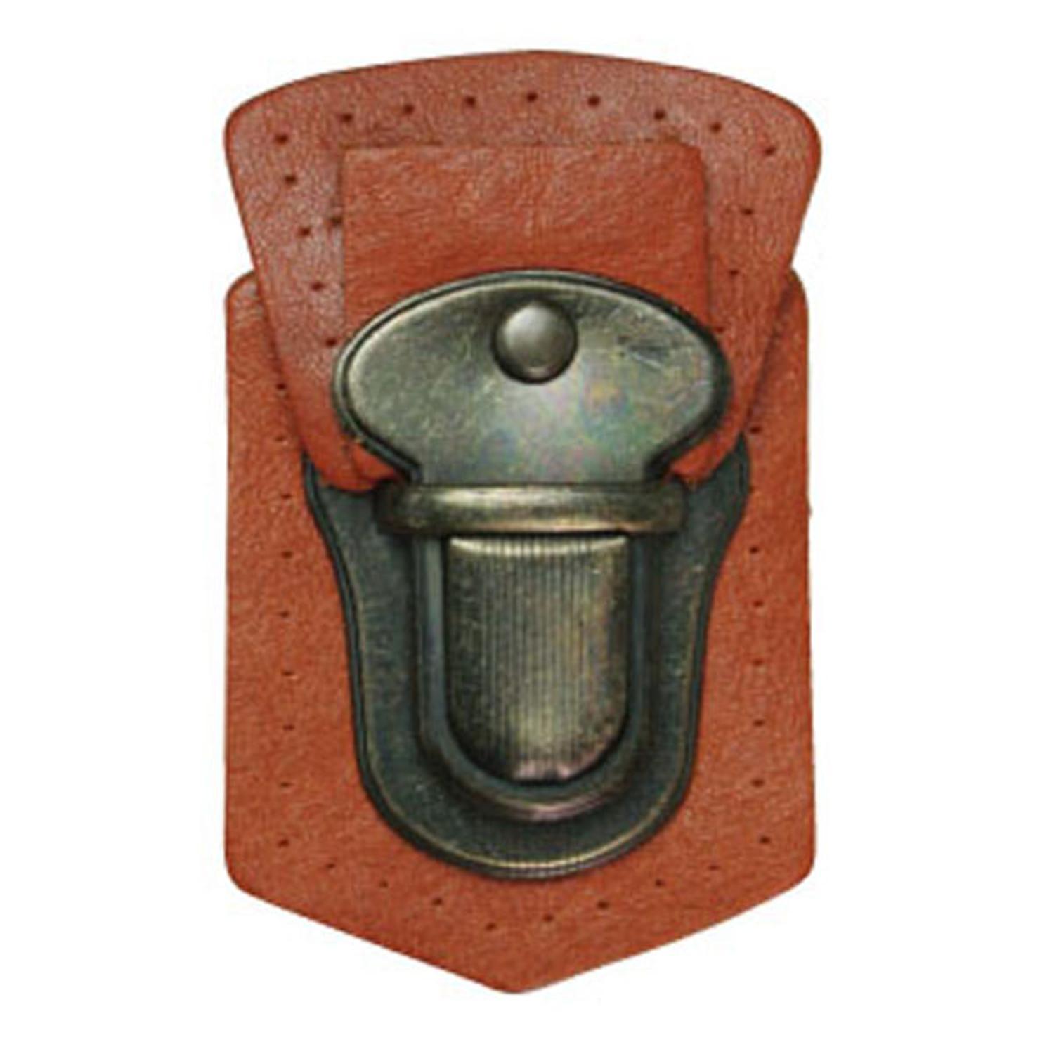 Nippon Chuko Genuine Leather Bag Fastener Parts Red-Brown MAP113-A