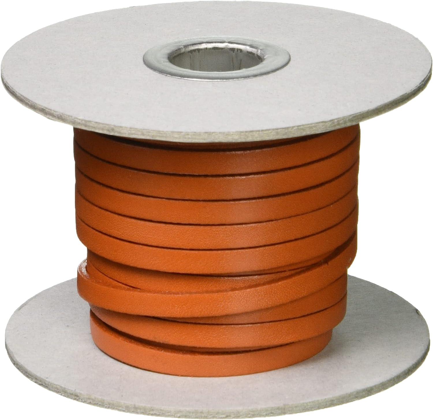 Nippon Button Trading Co., Ltd. Cowhide Leather Tape 5mm Width 10m Length Roll Orange MTLS1005-10
