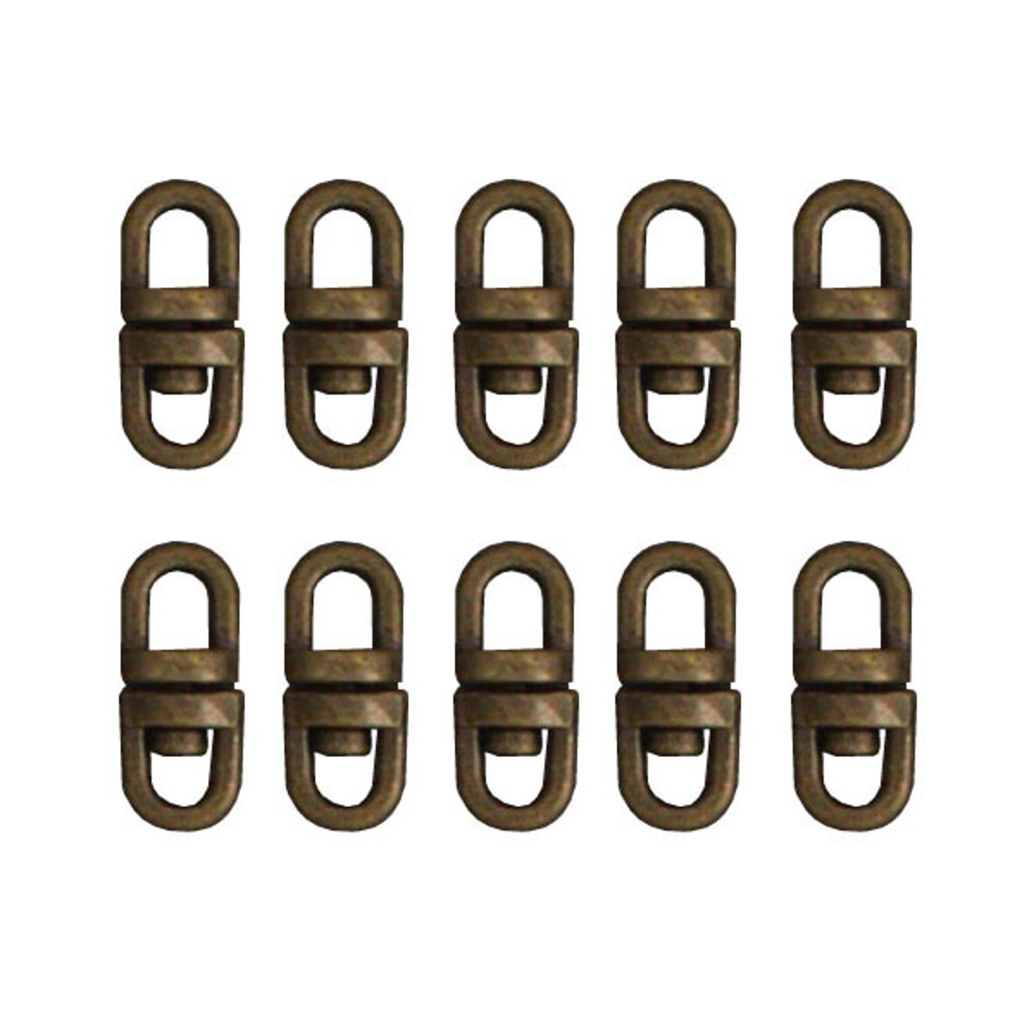 Nippon Chuko Swivel Hook, Round, Inner Diameter 4mm, 10-Piece Pack, Antique Gold S26-20