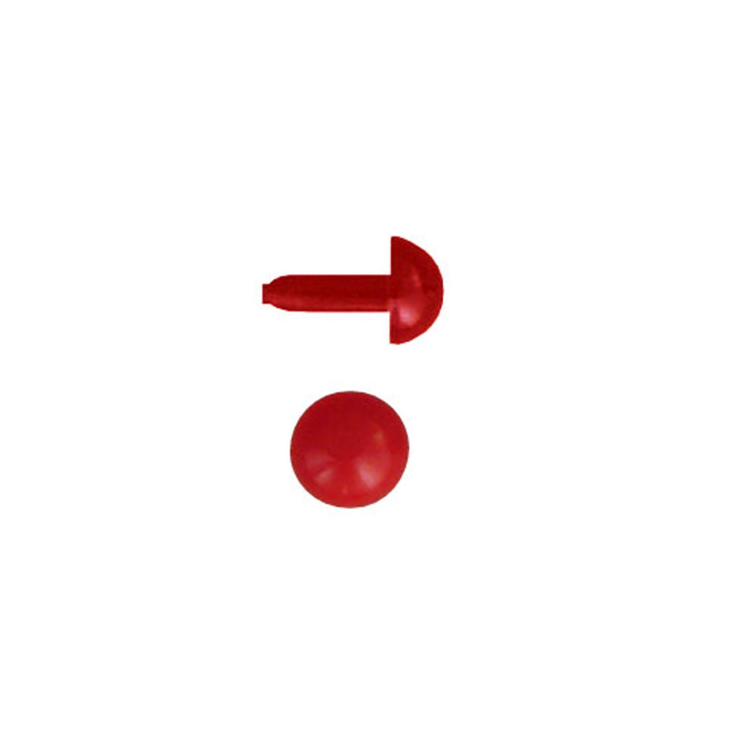 Nippon Chuko Eyelet Button, Insert Round Eyelet, 6mm, 50 Pieces, Red, CE427