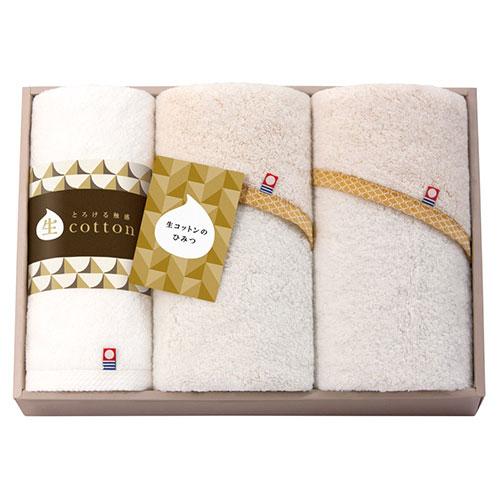 Imabari Raw Cotton Made in Japan Ehime Imabari Face Towel 3-Pack Approx. 34×75cm Pure white fluffy soft-twist towel and lightweight, plush melt-in-your-hands untwisted yarn towel C7045090