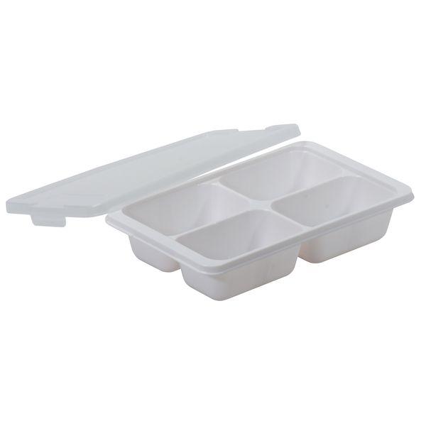 NEW Freezer Meal Prep Tray with 4 Divided Compartments (130mm x 130mm) - Set of 2