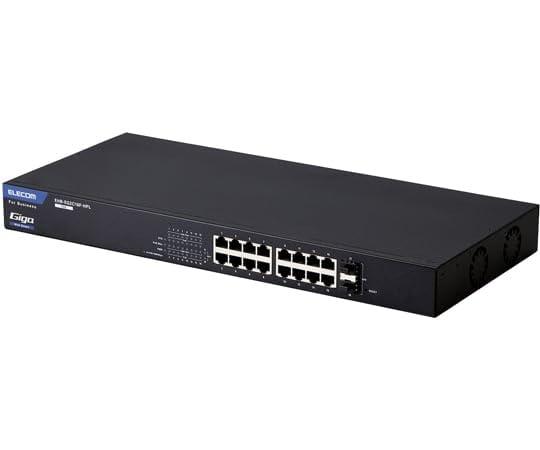 ELECOM Layer 2 Gigabit PoE Web Smart Switch RJ-45 x 16 Ports SFP x 2 Ports High Capacity EH-SG2C16F-HPL 1 Unit