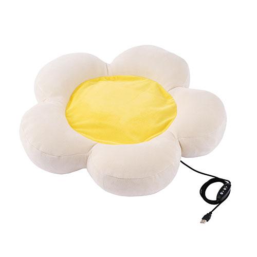 ELECOM Electric Heating Cushion Soft to the touch with a fluffy petal design Beige PET-HC02BE