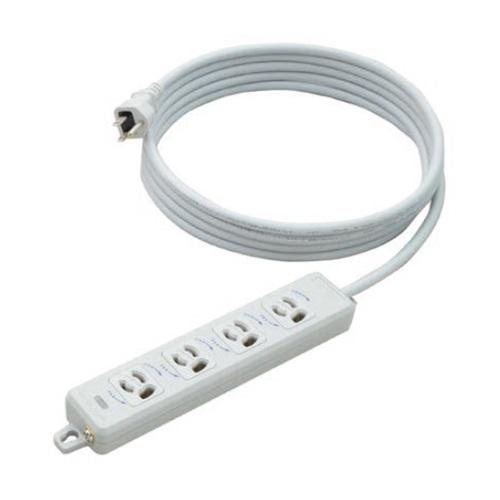 AC125V/15A x 3m Tap (4 outlets, lock-out, with ground)