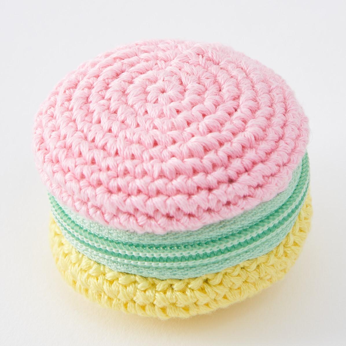 COSMO Embroidery Thread Knitted Mini Pouch (Macaron) No.502501 Finished Size: Approx. 3.4cm (H) x 4.2cm (W)