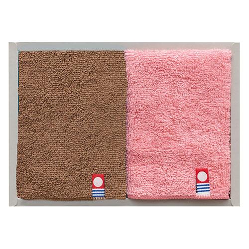 Imabari Towel Grace Fergana Towel Handkerchief 2P Brown x Pink Approx. 22×22cm Smooth Feel Lightweight Excellent Absorbency C7046080