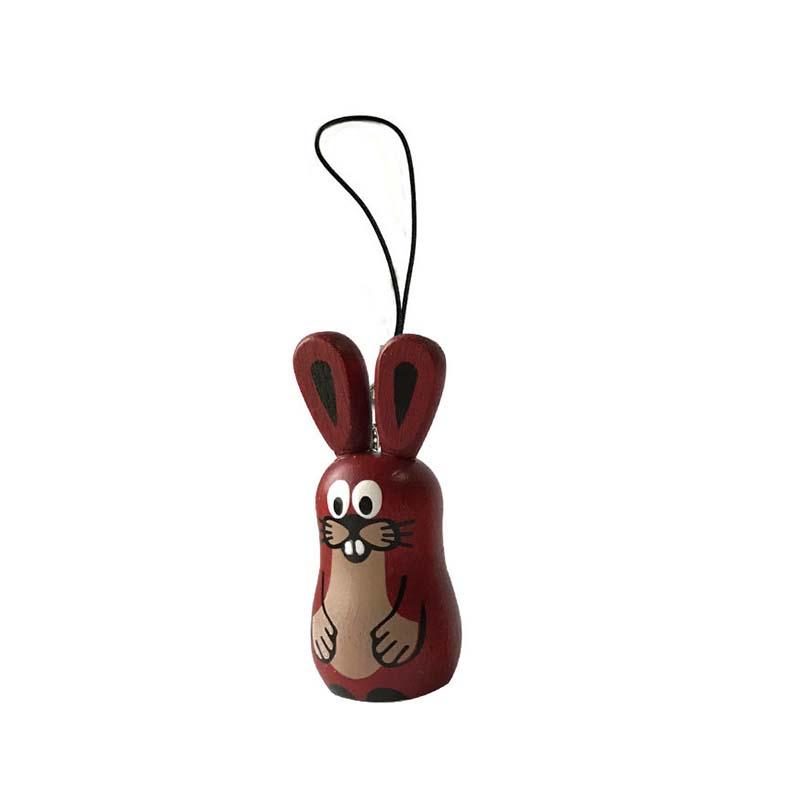 Czech Mole Krutek Wooden Key Chain / Rabbit