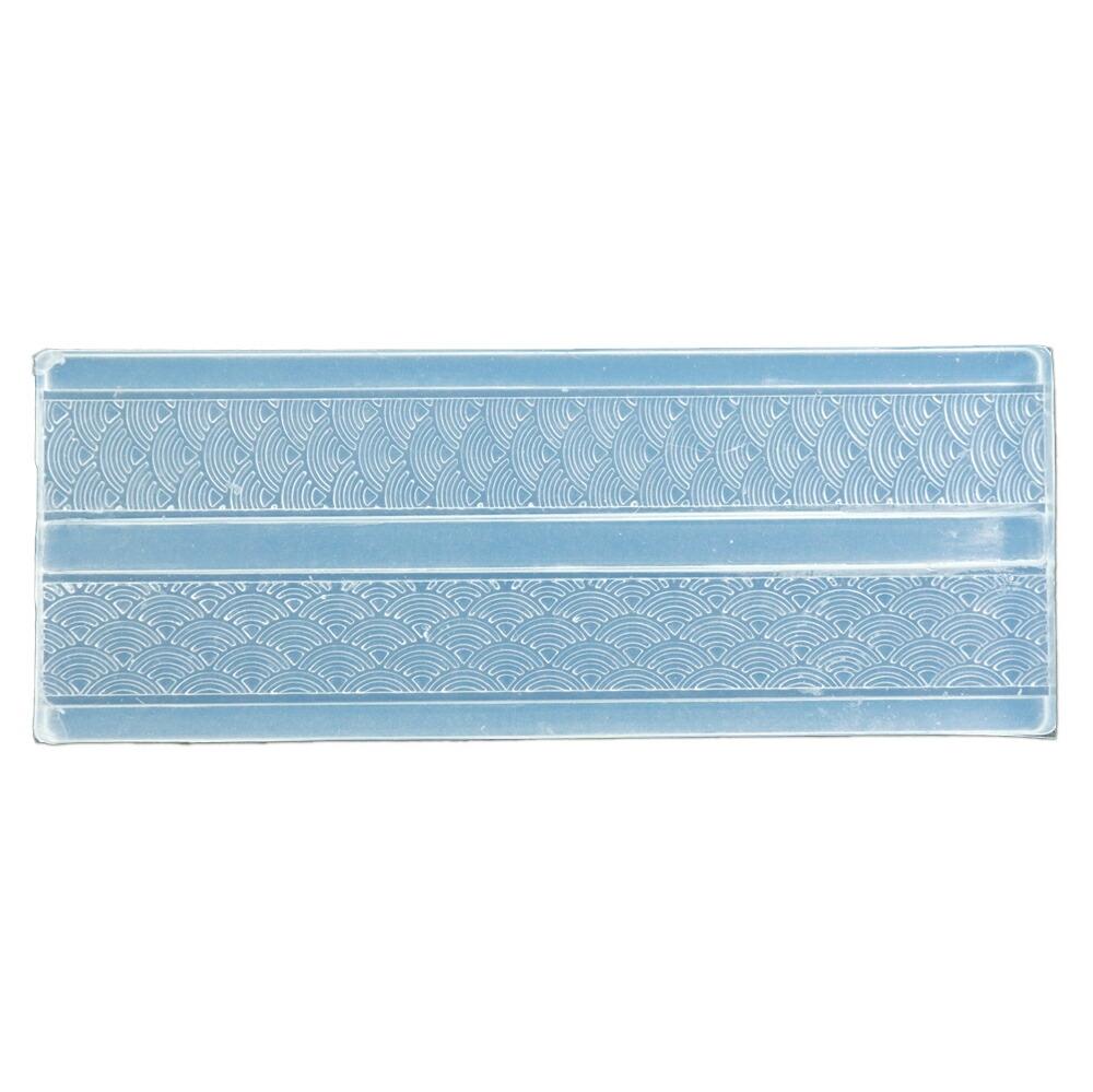 Aida Chemical Industries Silicone Mold Ring Blue Ocean Wave Pattern F-2535