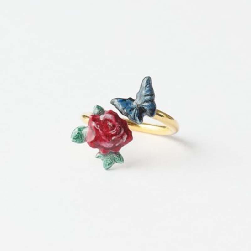 Nathalie Lete Two Motifs Ring Rose Size: 11
