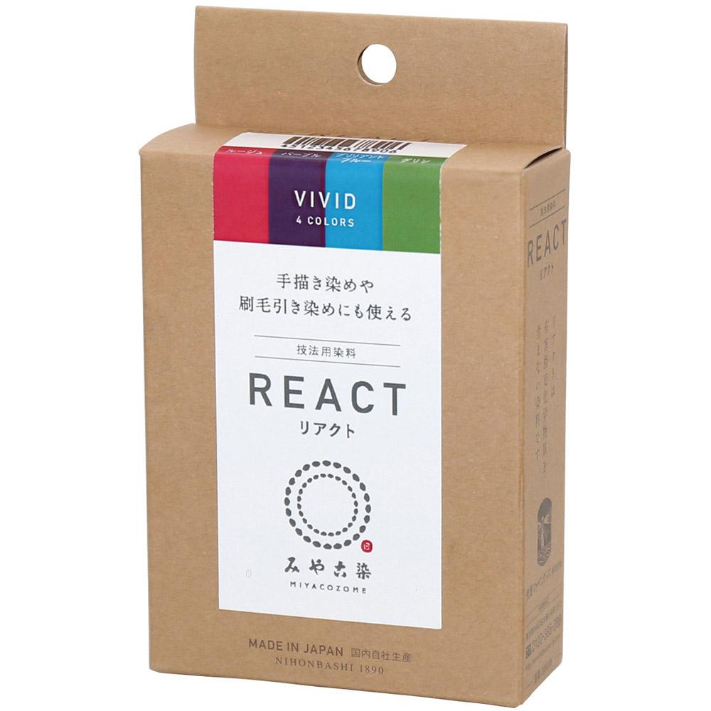 Katsuraya Fine Goods Miyako Kosome Technique Dye REACT VIVID 4-Color Set