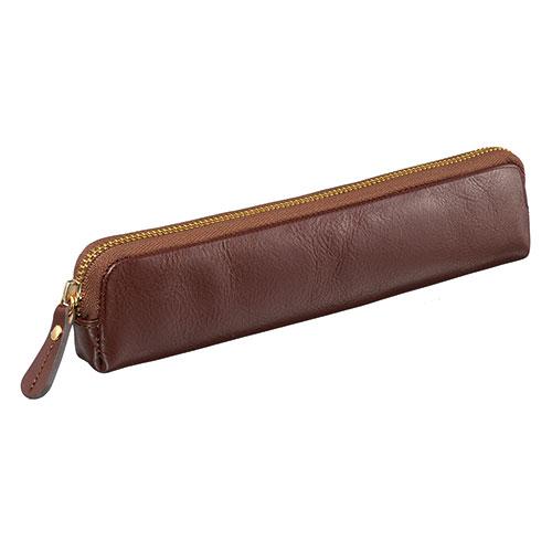 Reimei Fujii BLOOMSBURY Pen Case A simple, easy-to-use genuine leather pen case with all unnecessary elements removed Dark Brown NF2803E