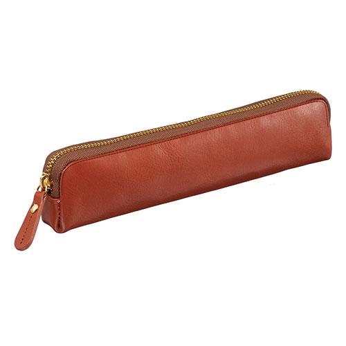 Reimei Fujii BLOOMSBURY Pen Case A simple, easy-to-use genuine leather pen case with all unnecessary elements removed Brown NF2803C