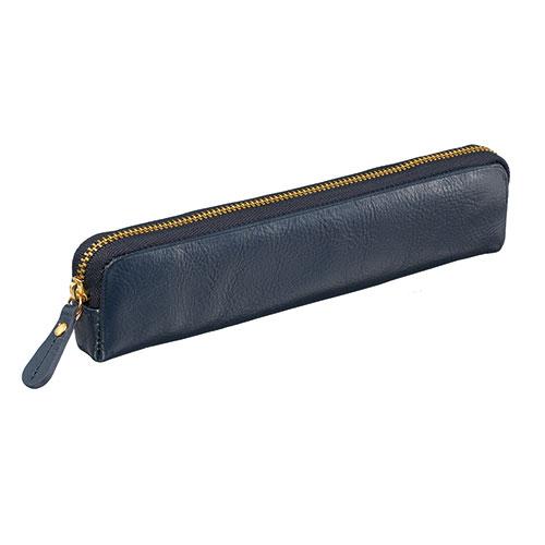 Reimei Fujii BLOOMSBURY Pen Case A simple, easy-to-use genuine leather pen case with all unnecessary elements removed Navy NF2803K