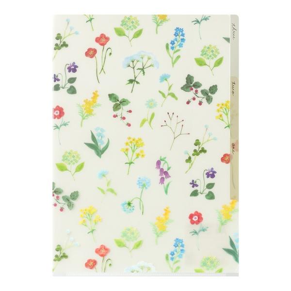 MIDORI Pocket Clear Holder (A4) Floral Pattern C