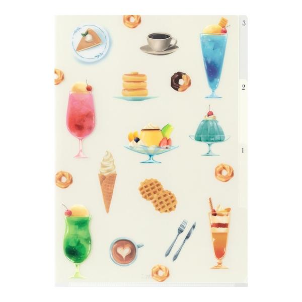 MIDORI Pocket Clear Holder (A4) Coffee Shop Design