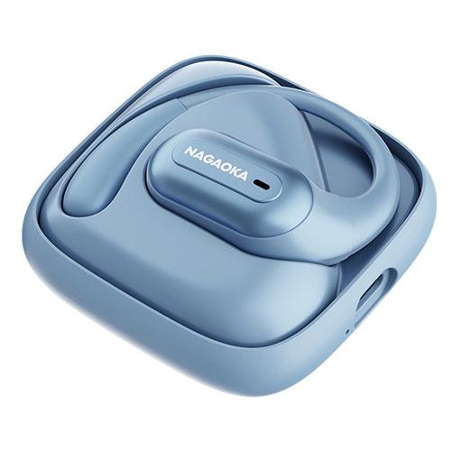 NAGAOKA Open-Ear Wireless Earphones Doesn't Block Your Ears / Compact Design Light Blue NOW10LBL