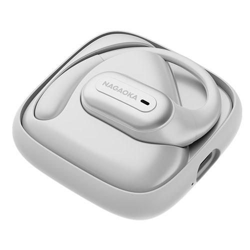 NAGAOKA Open-Ear Wireless Earphones Doesn't Block Your Ears / Compact Design White NOW10WH