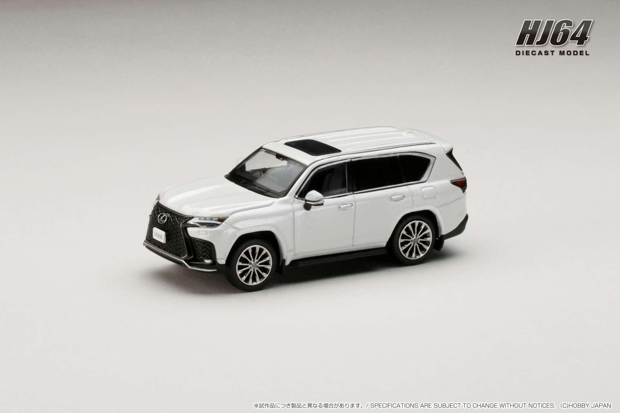 HJ644061BW HJ64 1/64 Lexus LX600 F Sport Sonic Quartz/Black Interior