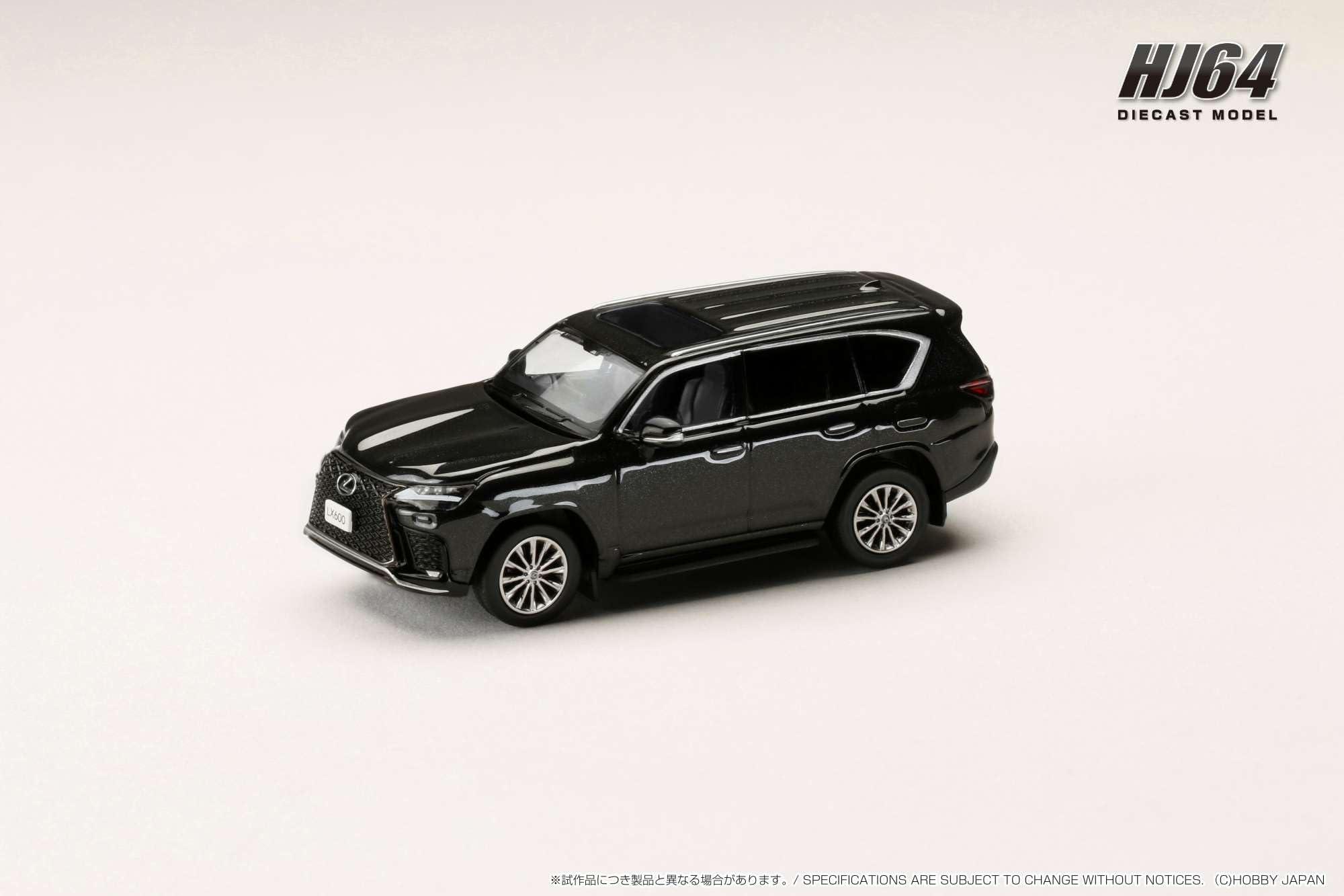 HJ644061BGK HJ64 1/64 Lexus LX600 F Sport Graphite Black/Black Interior