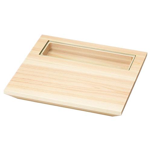 Yamaco Yumi Commercial Use Hinoki Wood & Glass Window-Equipped Serving Dish (Square) Large yamaco30286