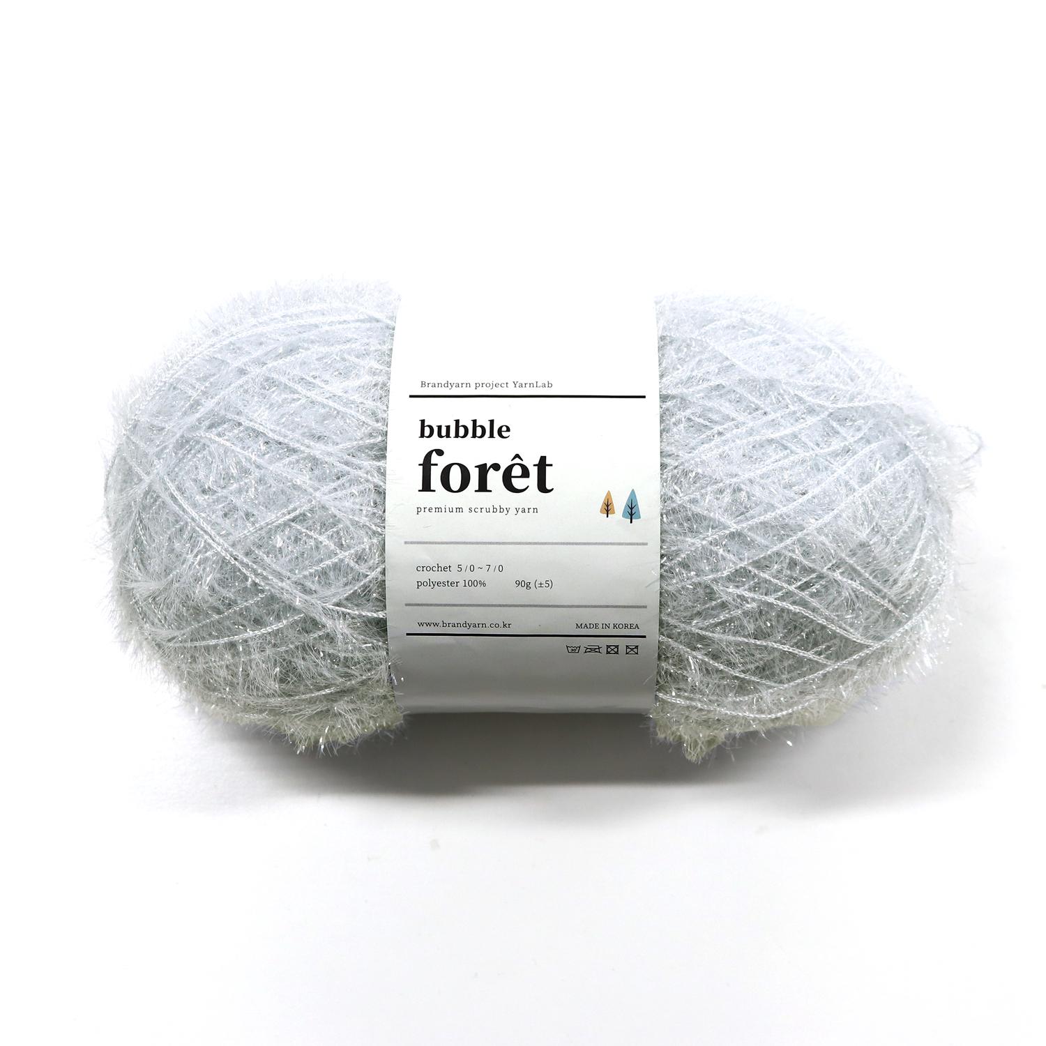 Knit Wit Korean Eco Scrubber Yarn bubble foret-Bubble Foret- 90g 1 skein Silver KNW-BFB60
